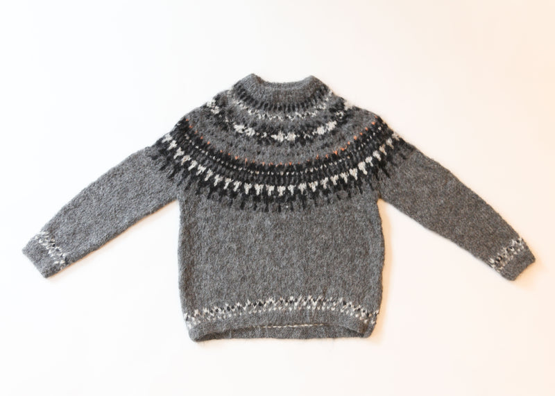 Hand Knit Pullover Alpaca - Gray