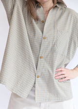 Dobby Check Oversized Shirt - Beige