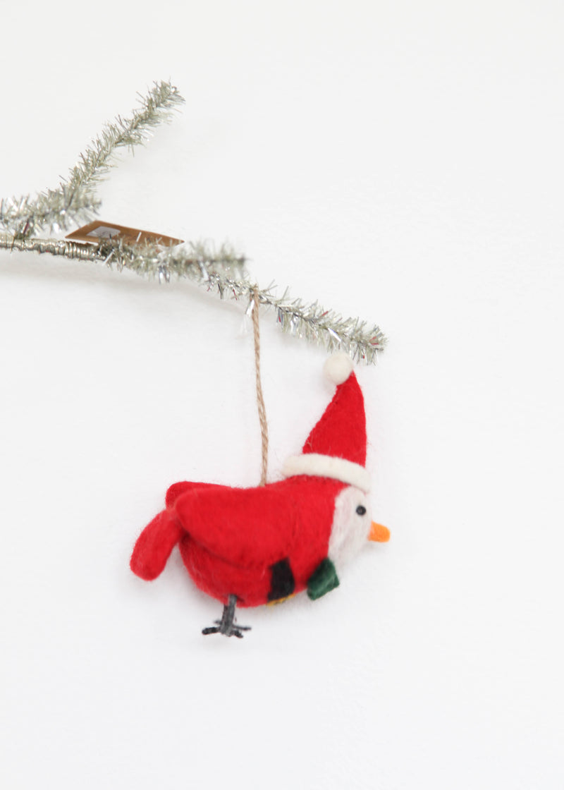 Felt Santa Bird Ornament