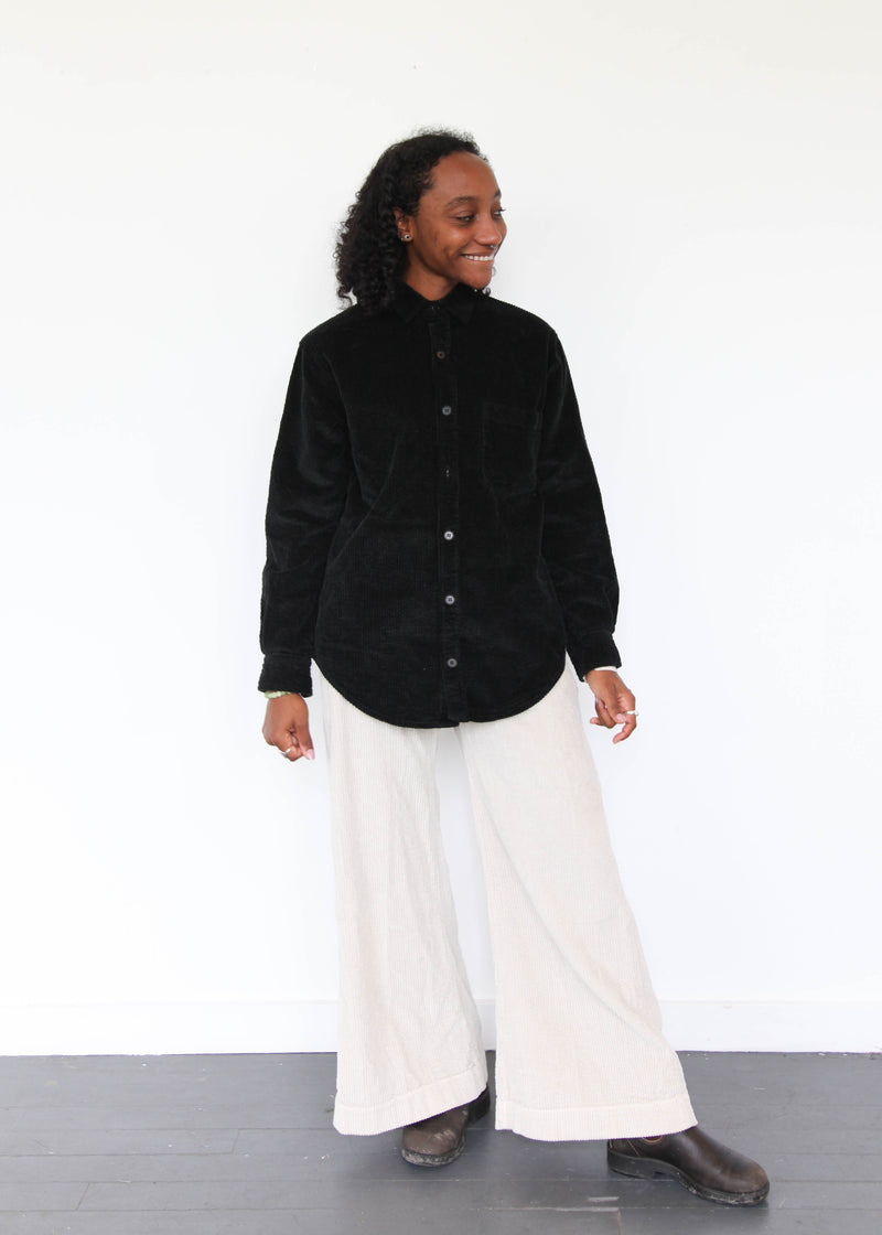 Joss Wide Wale Corduroy Shirt - Black