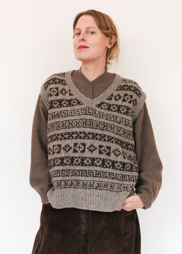 Fair Isle Vest - Natural