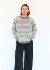 Jacquard Crewneck - Rock/Alabaster OS