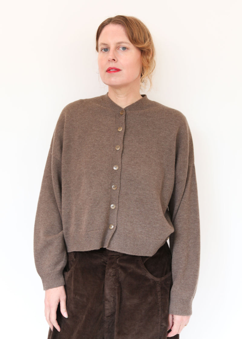 Merino Wool Cardigan - Taupe