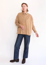 Oversized Shirt with Elastic Detail - Gold