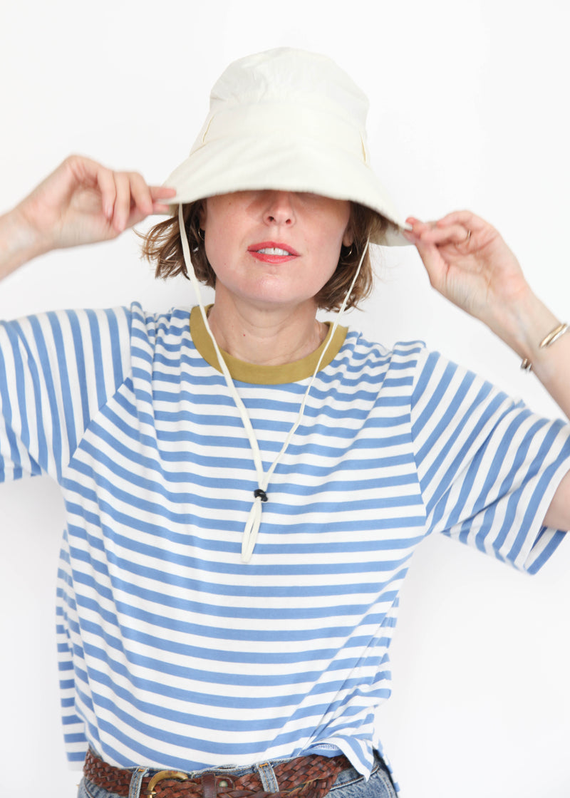 Women's cotton bucket hat, cotton wide brim hat