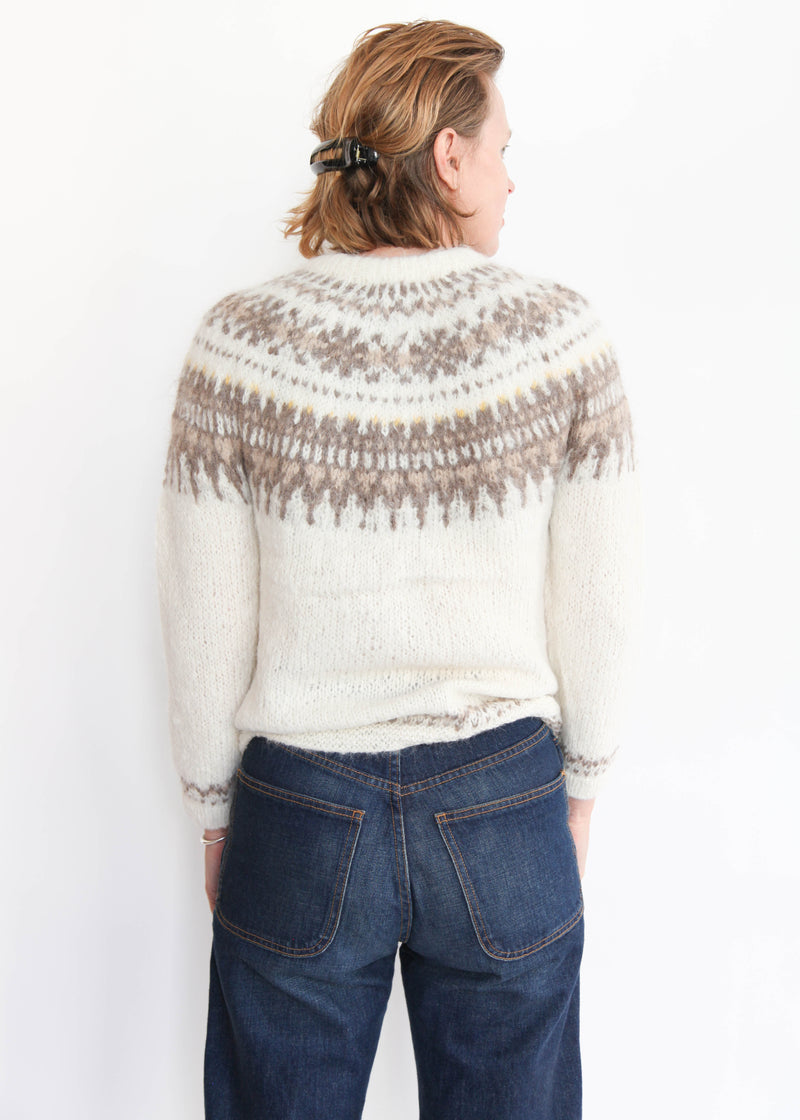 Hand Knit Pullover Alpaca - White