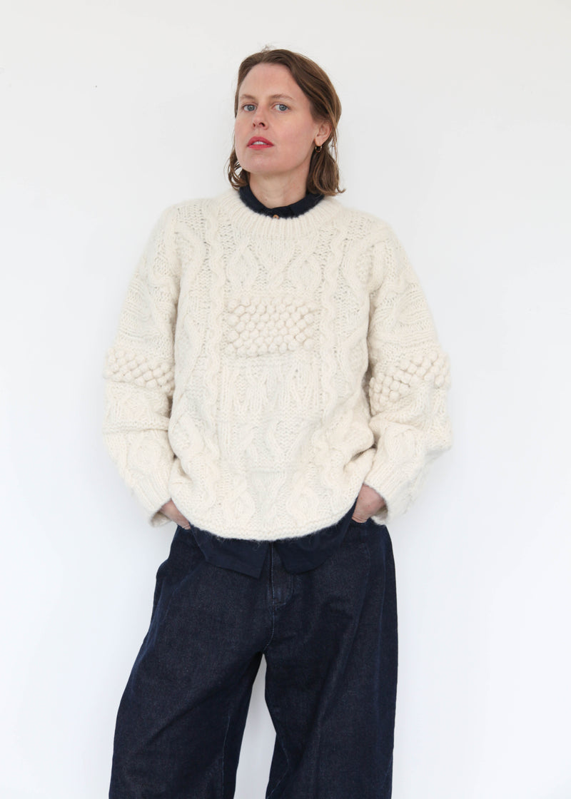 Patchwork Crewneck - Ivory