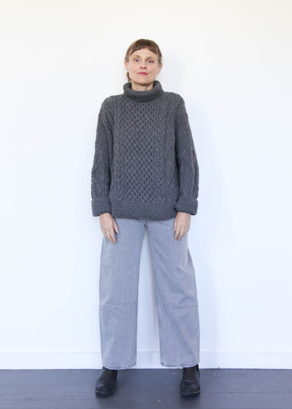 Leroy Mid Relaxed Bow - Grey Stone Wash