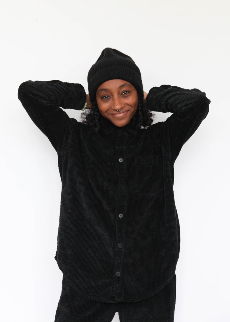 Joss Wide Wale Corduroy Shirt - Black