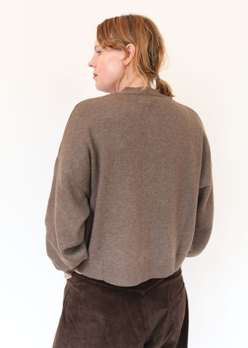 Merino Wool Cardigan - Taupe