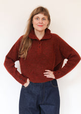 Baby Alpaca Polo Sweater - Terracotta