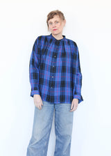 Linen Tartan Shirt - Blue