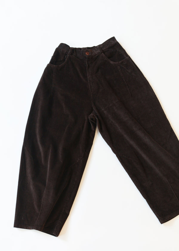 Corduroy Baggy Pants -Brown
