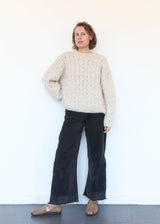 Handknit Interlace Pullover - Alabaster OS