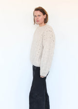 Handknit Interlace Pullover - Alabaster OS