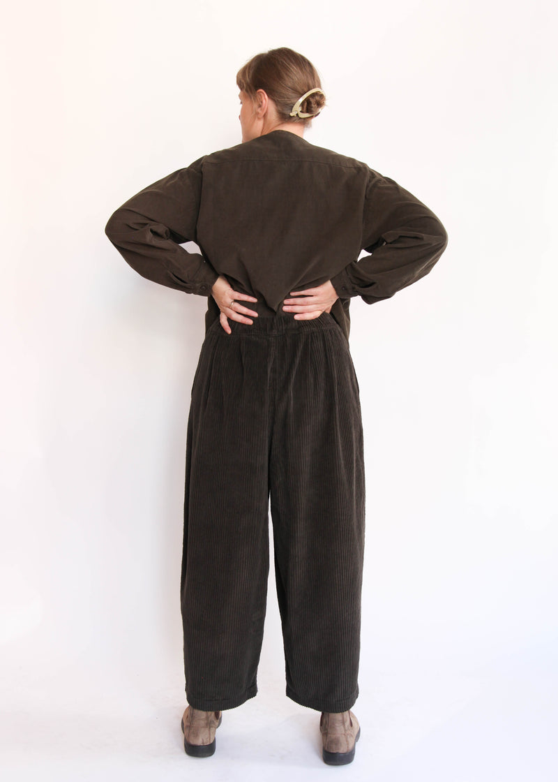 Wide Corduroy Pants - Forest