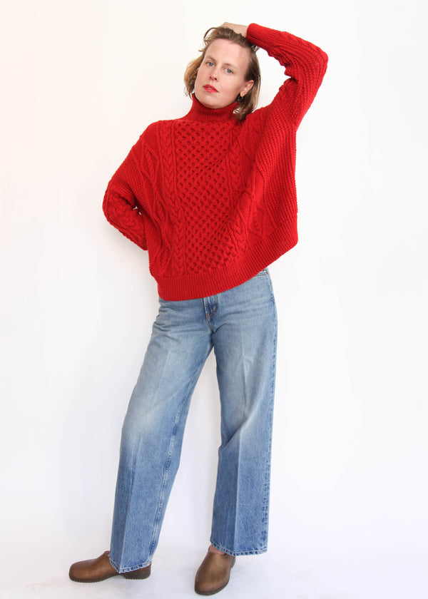 Fisherman Pullover - Red
