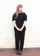 Felt Cape Crewneck - Black