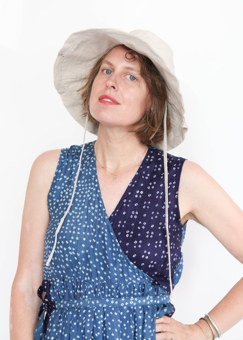 Linen Wide Brim Spring/Summer Bonnet