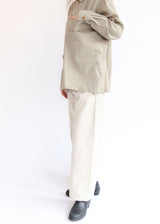 Dobby Check Oversized Shirt - Beige