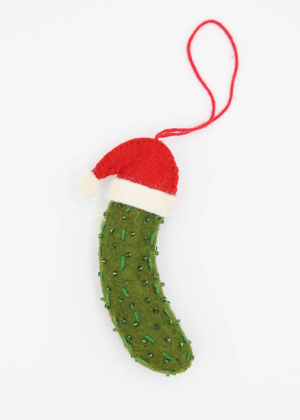 Santa Pickle Ornament