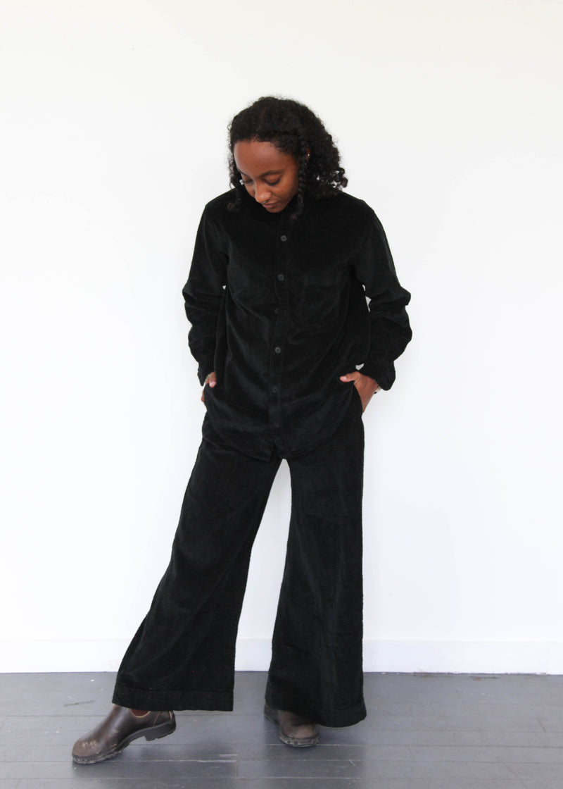 Joss Wide Wale Corduroy Shirt - Black