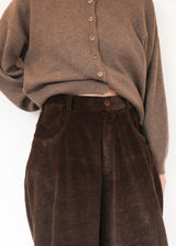 Corduroy Baggy Pants -Brown