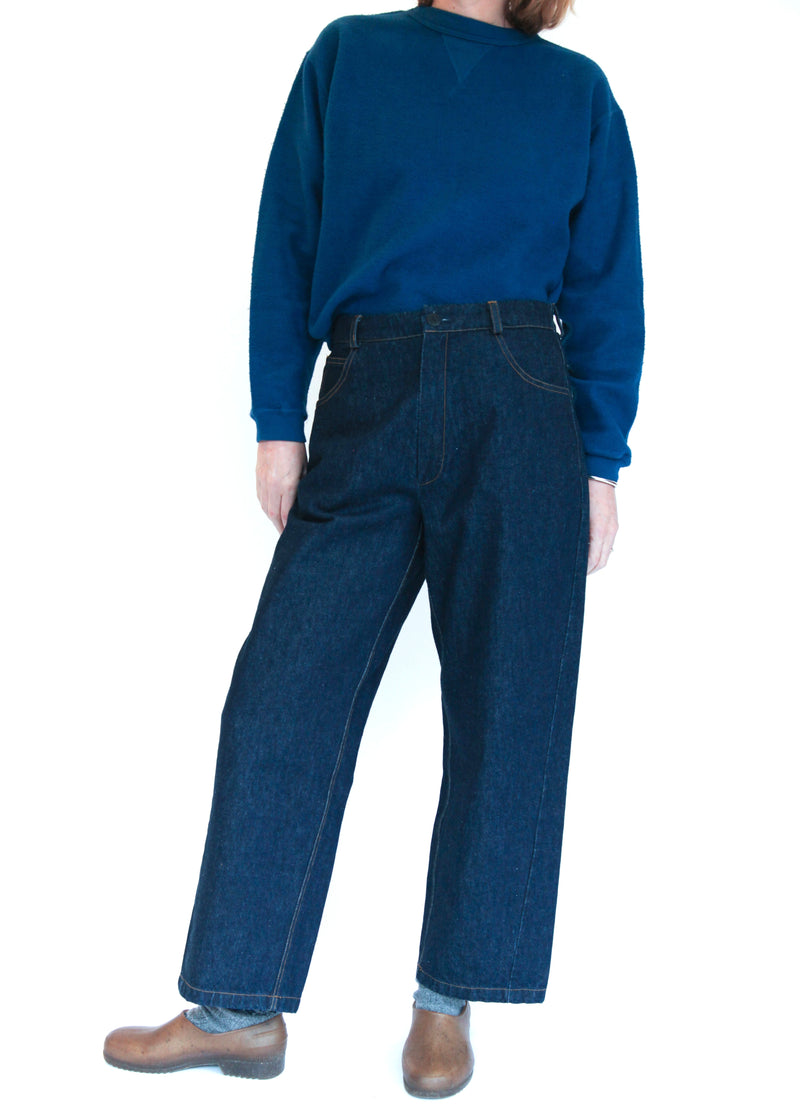 Denim Straight Pants - Indigo