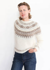 Hand Knit Pullover Alpaca - White
