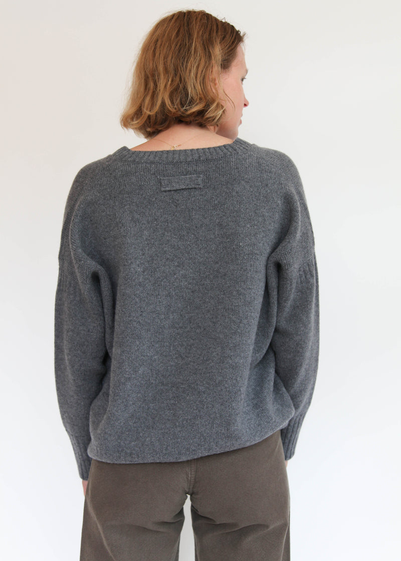 Aura V-Neck Sweater - Grey