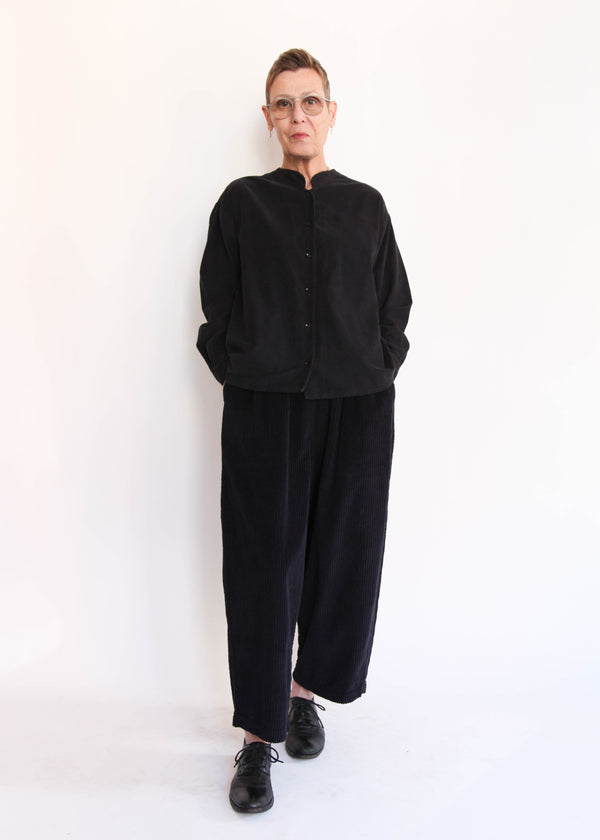 Wide Corduroy Pants - Dark Navy