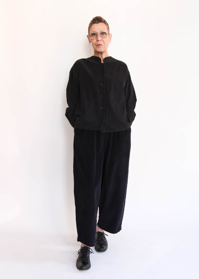Wide Corduroy Pants - Dark Navy