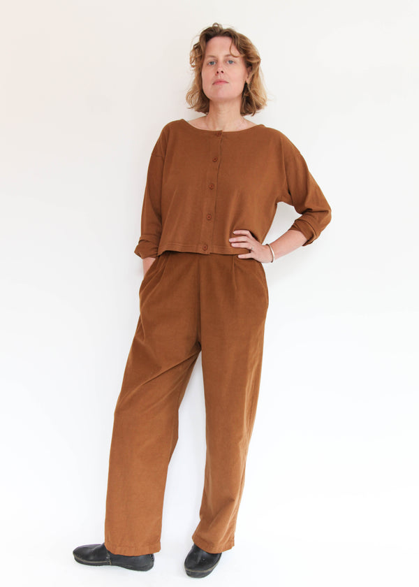 Pleated Pant - Pinecone