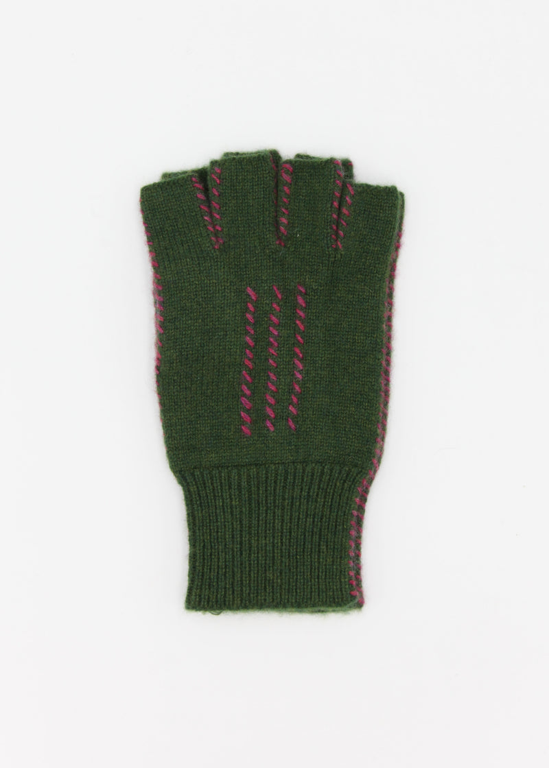 Cashmere Fingerless Stitch Gloves