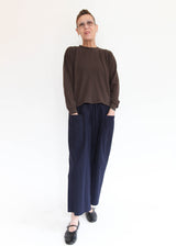 Cropped Long Sleeve Tee - Coffee Bean