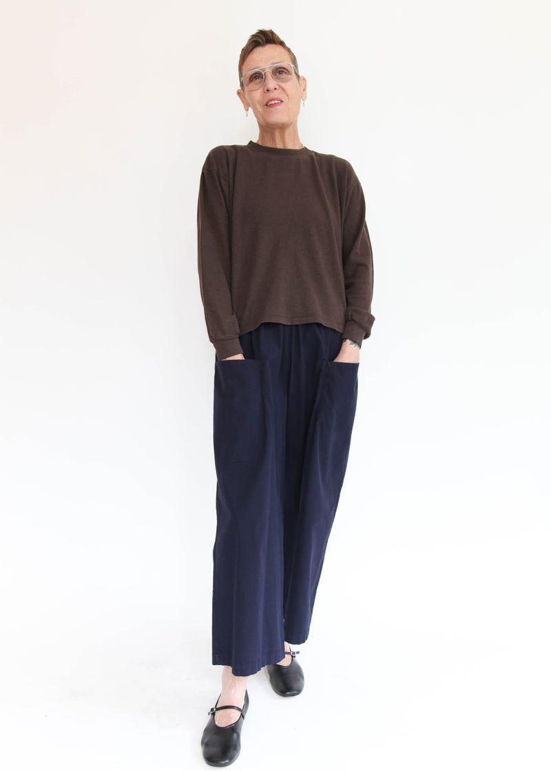 Cropped Long Sleeve Tee - Coffee Bean
