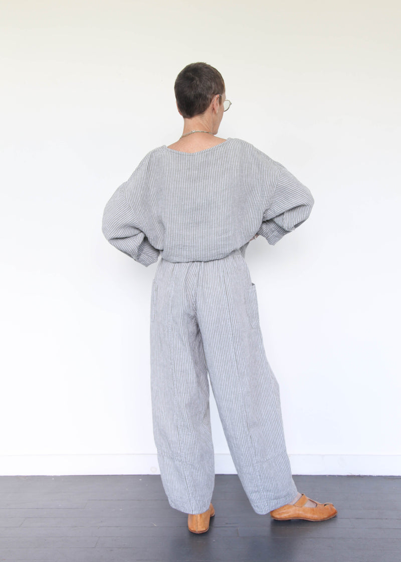 Seamly Pant - Steel Blue Seersucker