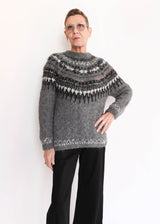 Hand Knit Pullover Alpaca - Gray