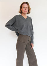 Aura V-Neck Sweater - Grey
