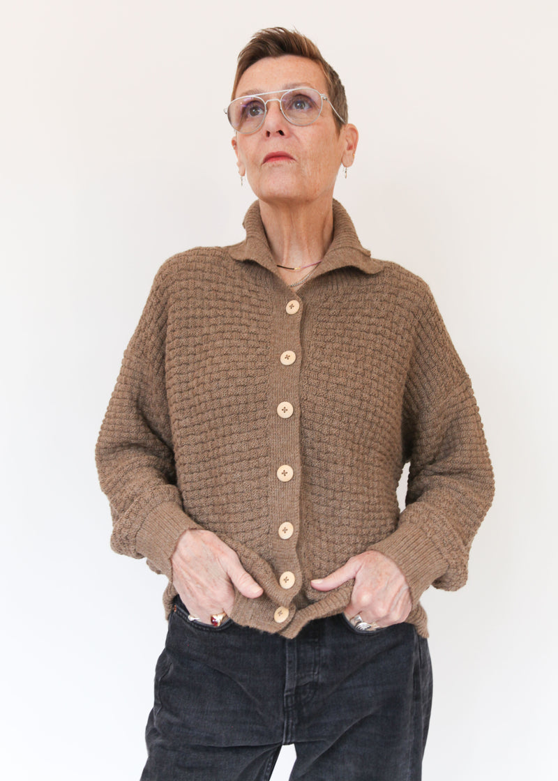 Lattice Cardigan - Camel