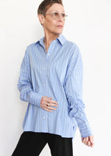Oversized Shirt with Elastic Detail - Blue