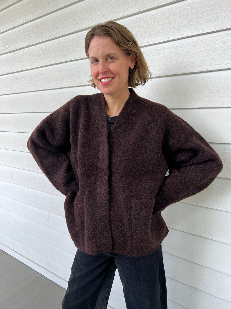 Double Face Cardigan - Merlot