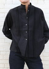 Heirloom Pintuck Lace Blouse - Black OS