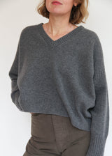 Aura V-Neck Sweater - Grey