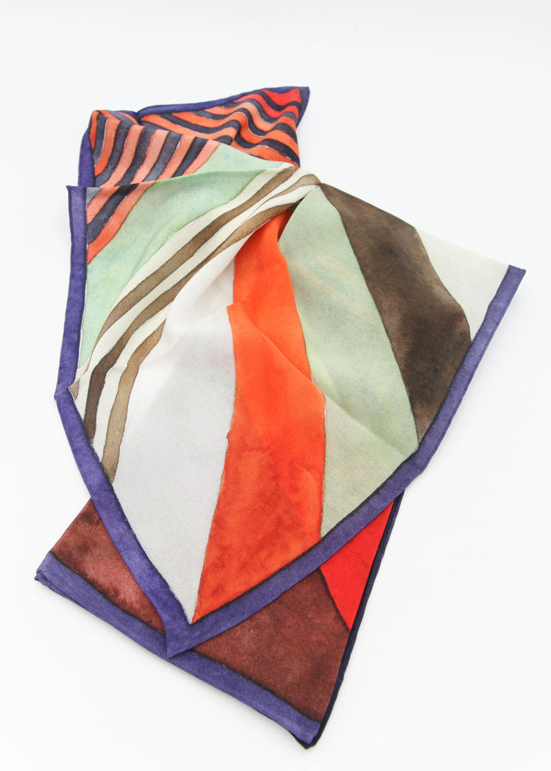 Printed Silk Scarf - Oblique