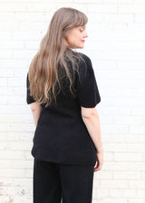 Felt Cape Crewneck - Black