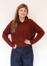 Baby Alpaca Polo Sweater - Terracotta