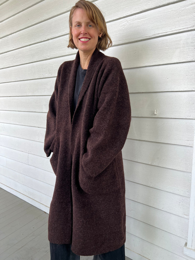 Double Face Long Coat - Merlot OS