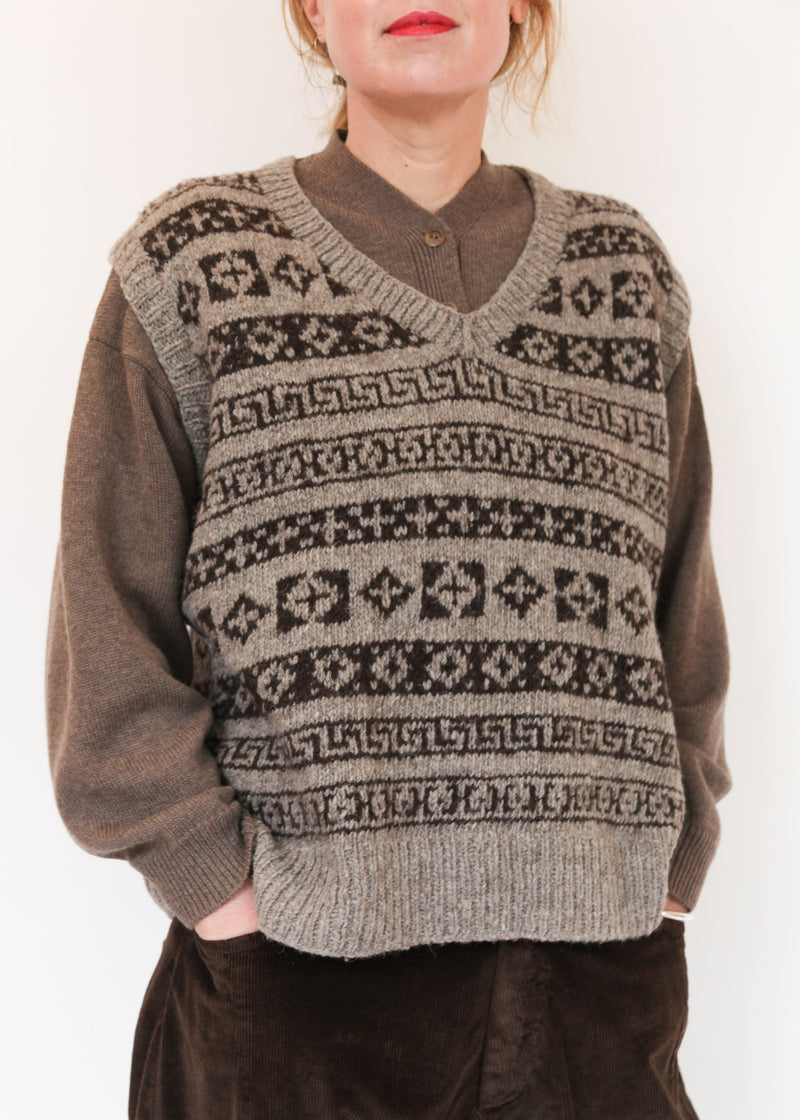 Fair Isle Vest - Natural