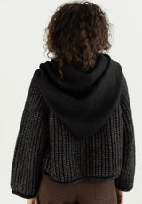 Felted Shawl Scarf- Black